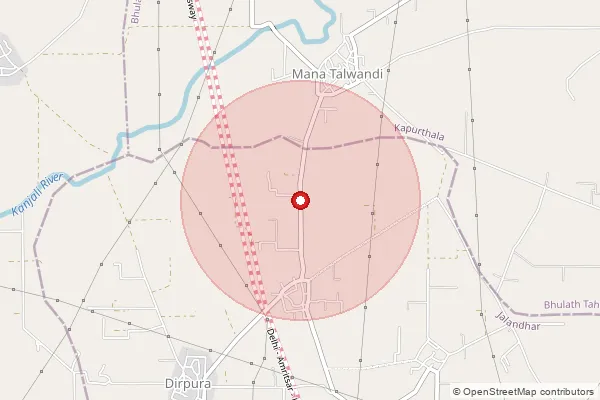 Map showing approximate area covered by Pincode 144803 — Dialpur So, Jalandhar