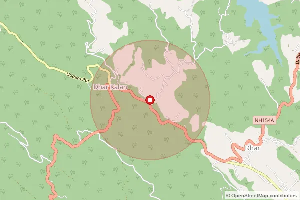 Map showing approximate area covered by Pincode 145002 — Jugial Road Dharkalan S.O, Gurdaspur