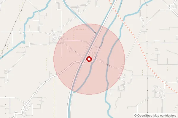 Map showing approximate area covered by Pincode 145025 — Bharoli Bo, Pathankot