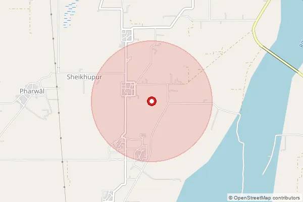 Map showing approximate area covered by Pincode 145026 — Datial Bo, Pathankot