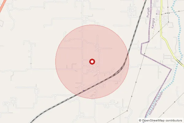 Map showing approximate area covered by Pincode 145101 — Ghiala Bo, Pathankot