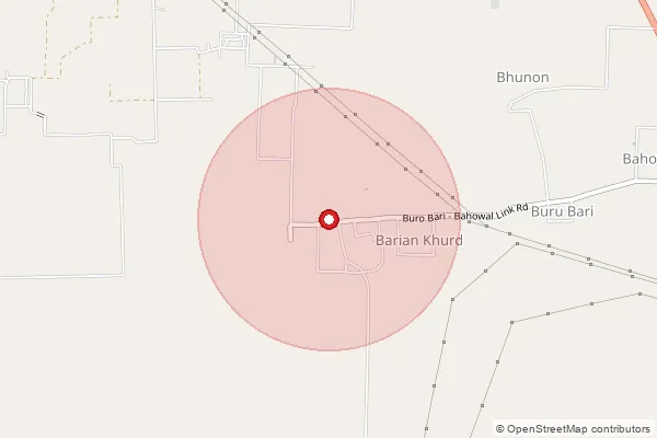 Map showing approximate area covered by Pincode 146101 — Nangal Khurd Bo, Hoshiarpur
