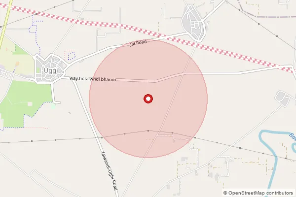 Map showing approximate area covered by Pincode 146103 — Jangliana Bo, Hoshiarpur