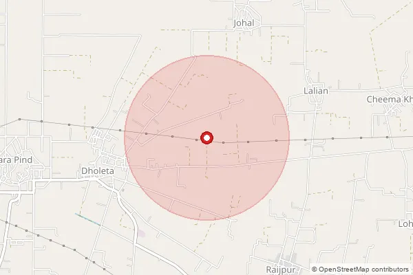 Map showing approximate area covered by Pincode 146104 — Sasoli Bo, Hoshiarpur