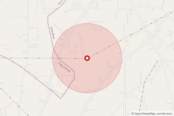 Map showing approximate area covered by Pincode 146106 — Khera Bo, Hoshiarpur