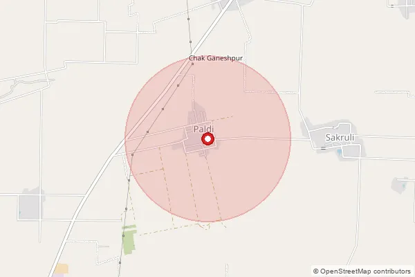 Map showing approximate area covered by Pincode 146107 — Hakumatpur Bo, Hoshiarpur
