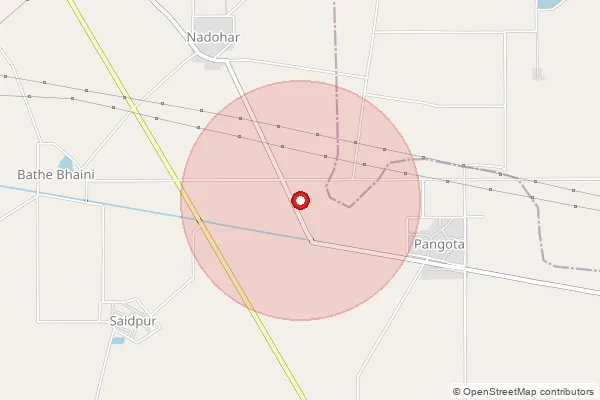 Map showing approximate area covered by Pincode 146115 — Kalubahar Bo, Hoshiarpur