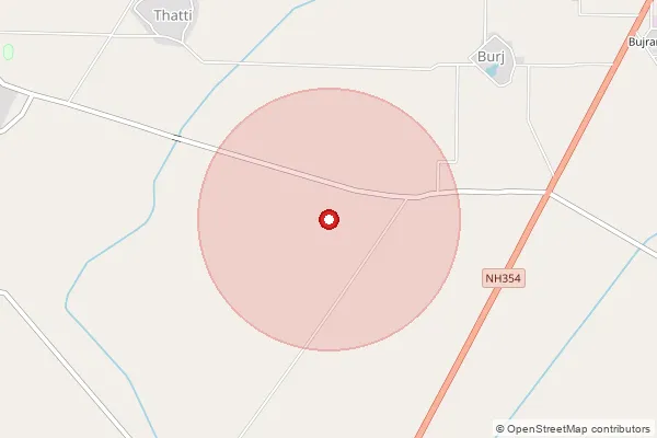 Map showing approximate area covered by Pincode 146116 — Sarhala Mundian Bo, Hoshiarpur