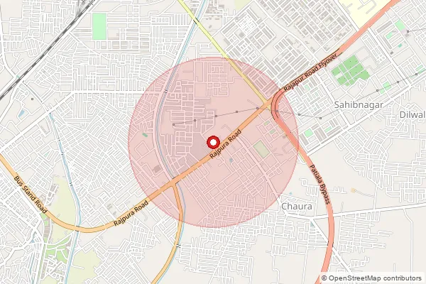 Map showing approximate area covered by Pincode 147002 — Urban Estate So, Patiala