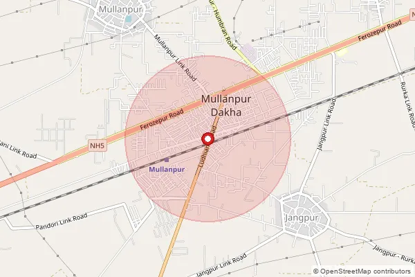 Map showing approximate area covered by Pincode 147004 — Govt Printing Press So, Patiala