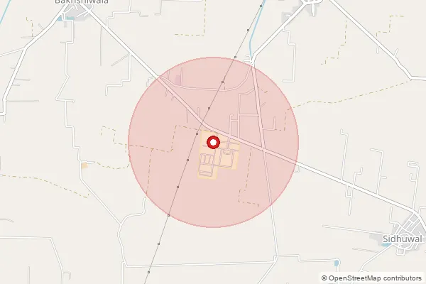 Map showing approximate area covered by Pincode 147006 — Lang Bo, Patiala