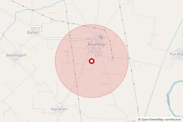 Map showing approximate area covered by Pincode 147103 — Sanaur So, Patiala