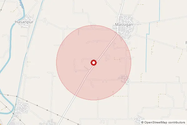 Map showing approximate area covered by Pincode 147111 — Gharam Bo, Patiala