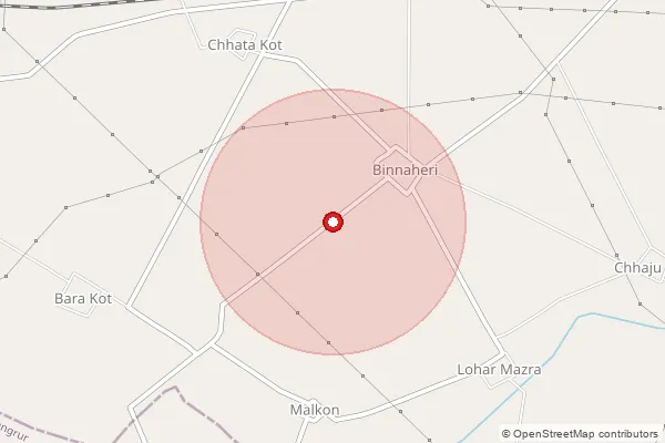 Map showing approximate area covered by Pincode 147201 — Ajnoda Kalan Bo, Patiala