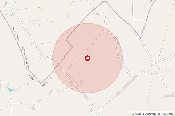 Map showing approximate area covered by Pincode 147202 — Agol Bo, Patiala