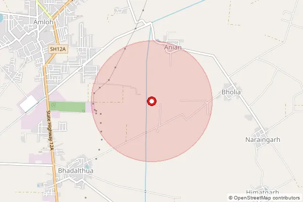 Map showing approximate area covered by Pincode 147203 — Tibbi Bo, Fatehgarh Sahib