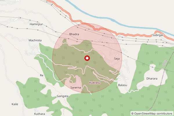 Map showing approximate area covered by Pincode 148024 — Badshahpur Bo, Sangrur