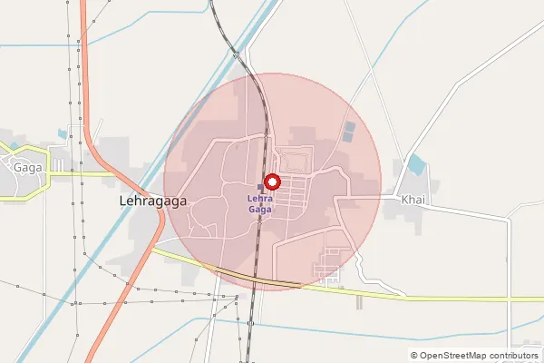 Map showing approximate area covered by Pincode 148031 — Chotian Bo, Sangrur