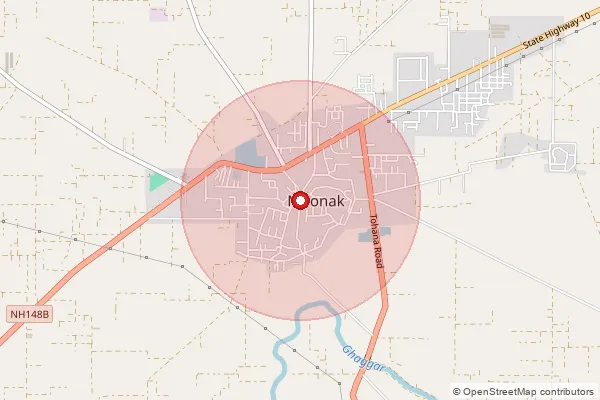 Map showing approximate area covered by Pincode 148033 — Dehla Bo, Sangrur