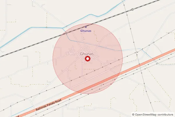 Map showing approximate area covered by Pincode 148108 — Pakho Kalan Bo, Barnala