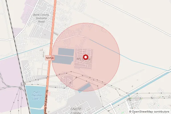 Map showing approximate area covered by Pincode 151003 — Nfl Bathinda So, Bathinda