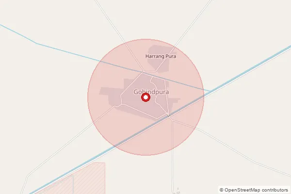 Map showing approximate area covered by Pincode 151102 — Nathpura Bo, Bathinda