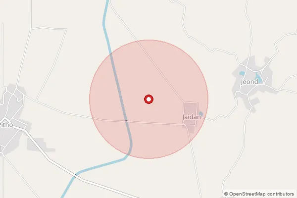 Map showing approximate area covered by Pincode 151103 — Ballian Wali Bo, Bathinda