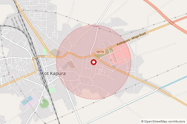 Map showing approximate area covered by Pincode 151207 — Jiwanwala Bo, Faridkot