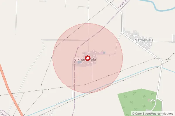 Map showing approximate area covered by Pincode 151209 — Machaki Mal Singh Bo, Faridkot