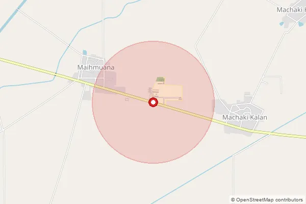 Map showing approximate area covered by Pincode 151212 — Bihle Wala Bo, Faridkot