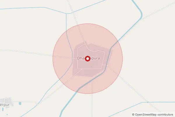 Map showing approximate area covered by Pincode 151501 — Gobindpura Bo, Mansa