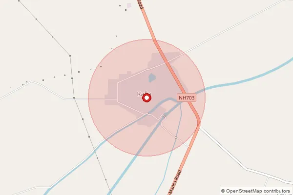 Map showing approximate area covered by Pincode 151510 — Joga So, Mansa