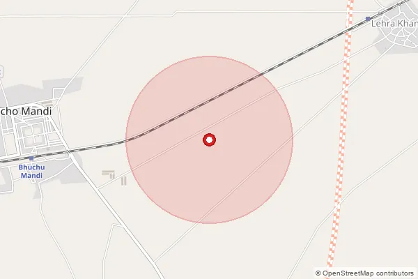 Map showing approximate area covered by Pincode 151511 — Tung Wali Bo, Bathinda