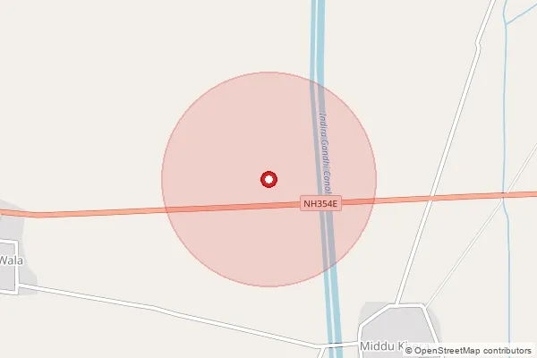 Map showing approximate area covered by Pincode 152004 — Bazidpur Bo, Firozepur