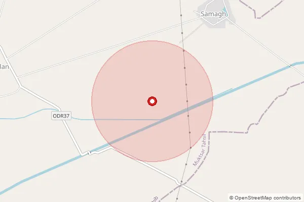 Map showing approximate area covered by Pincode 152025 — Khokhar Bo, Sri Muktsar Sahib
