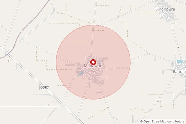 Map showing approximate area covered by Pincode 152028 — Khosa Randhir Bo, Moga