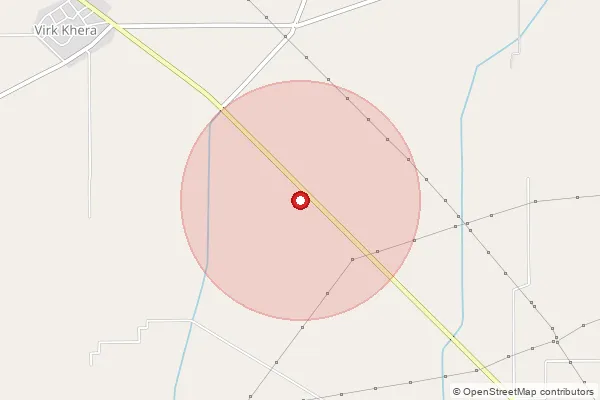 Map showing approximate area covered by Pincode 152107 — Malout Village Bo, Sri Muktsar Sahib