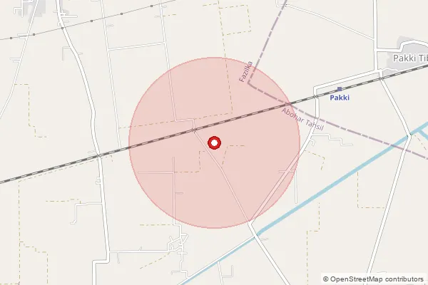 Map showing approximate area covered by Pincode 152117 — Chanan Khera Bo, Fazilka