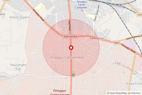 Map showing approximate area covered by Pincode 152128 — Diwan Khera Bo, Fazilka