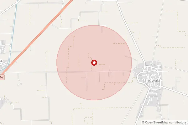 Map showing approximate area covered by Pincode 152132 — Gumjal Bo, Fazilka