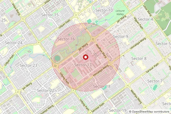 Map showing approximate area covered by Pincode 160012 — Engg College So, Chandigarh