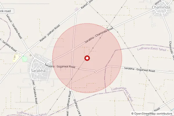 Map showing approximate area covered by Pincode 160025 — Maloya Colony So, Chandigarh