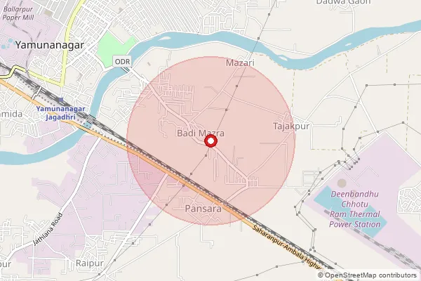 Map showing approximate area covered by Pincode 171206 — Dhadirawat Bo, Shimla