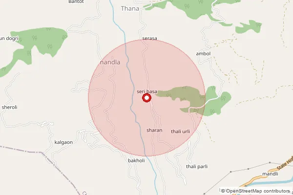 Map showing approximate area covered by Pincode 171214 — Jangla So, Shimla