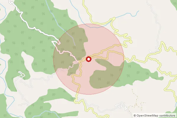 Map showing approximate area covered by Pincode 173033 — Narag, Sirmaur