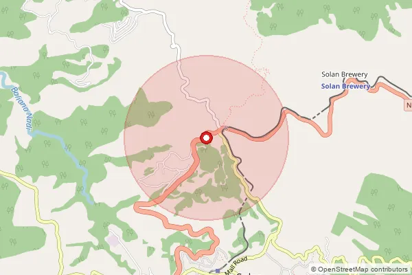 Map showing approximate area covered by Pincode 173213 — Basal Bo, Solan