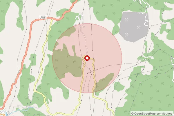 Map showing approximate area covered by Pincode 174012 — Panjgain So, Bilaspur