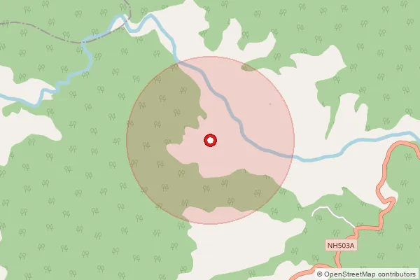 Map showing approximate area covered by Pincode 174013 — Nanawan Bo, Bilaspur