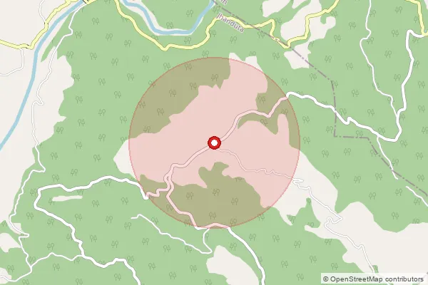 Map showing approximate area covered by Pincode 174021 — Bhager Bo, Bilaspur