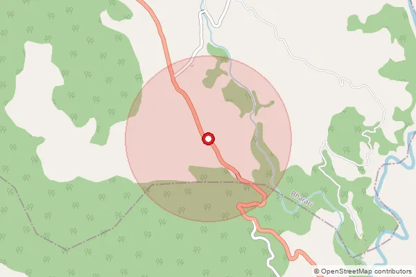 Map showing approximate area covered by Pincode 174023 — Dangar Bo, Bilaspur